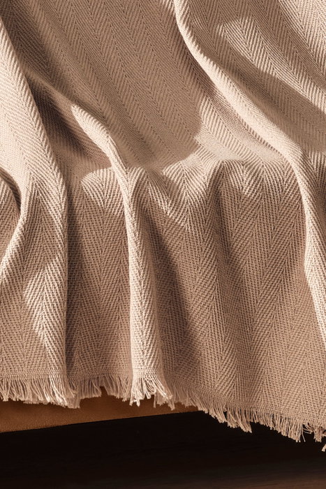 L'essentiel linge de maison Merlin - Funda de Sofá Beige de Algodón Reciclado Ecológica 170 x 205 cm